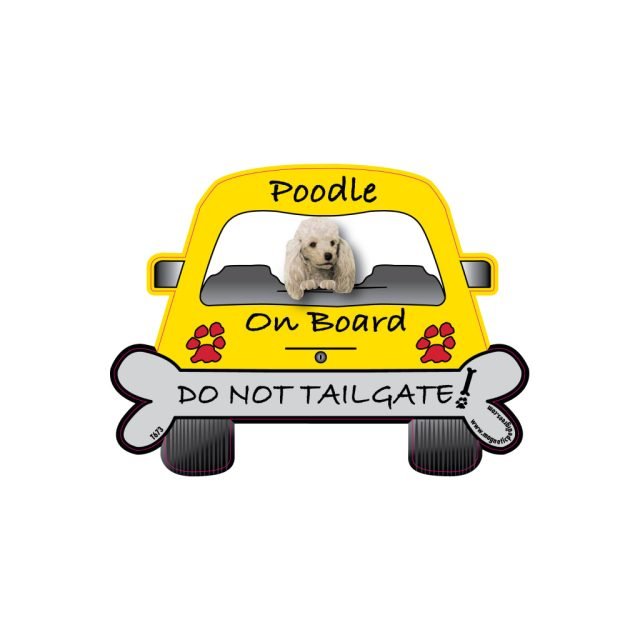 Poodle On Board Car Magnet - Image 2