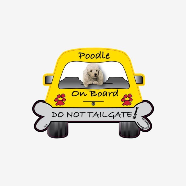 Poodle On Board Car Magnet