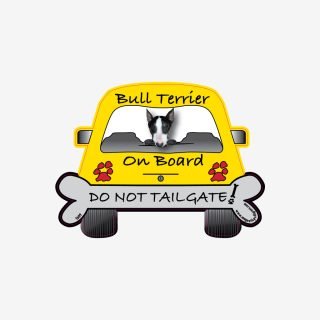 Bull Terrier On Board Car Magnet
