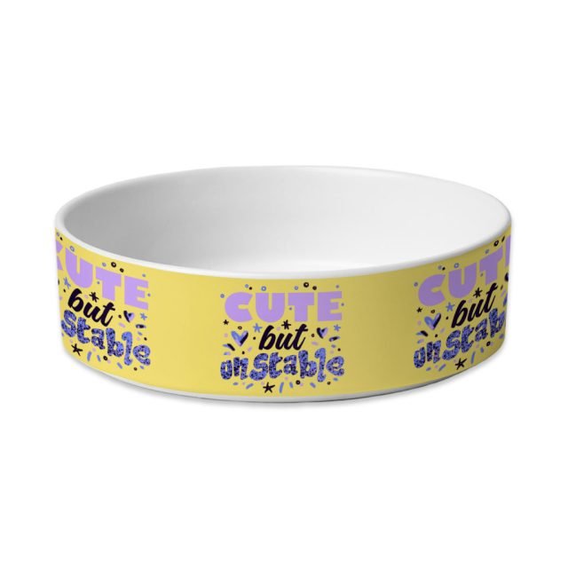 Cute but Unstable Pet Bowl - Funny Design Dog Bowl - Graphic Pet Food Bowl - Image 2