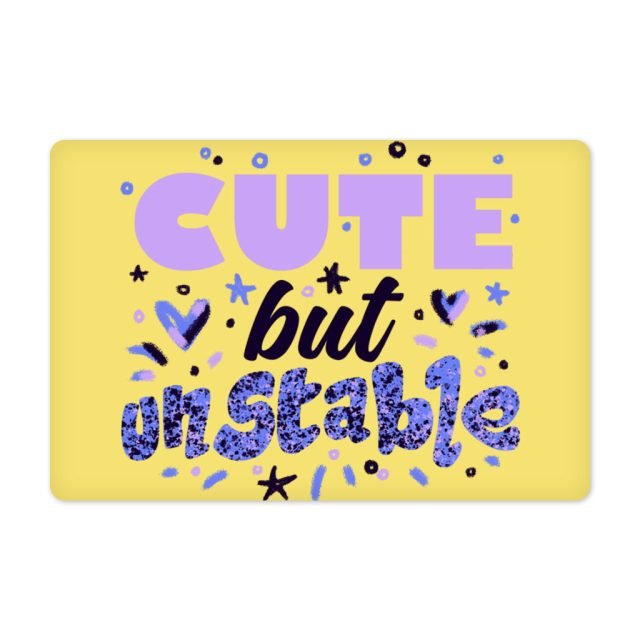 Cute but Unstable Pet Food Mat - Funny Design Anti-Slip Pet Bowl Mat - Graphic Pet Feeding Mat - Image 2