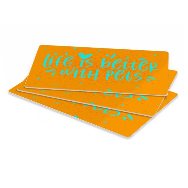 Life Is Better With Pets Pet Food Mat - Kawaii Anti-Slip Pet Bowl Mat - Printed Pet Feeding Mat - Image 3