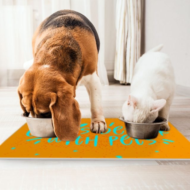 Life Is Better With Pets Pet Food Mat - Kawaii Anti-Slip Pet Bowl Mat - Printed Pet Feeding Mat - Image 4