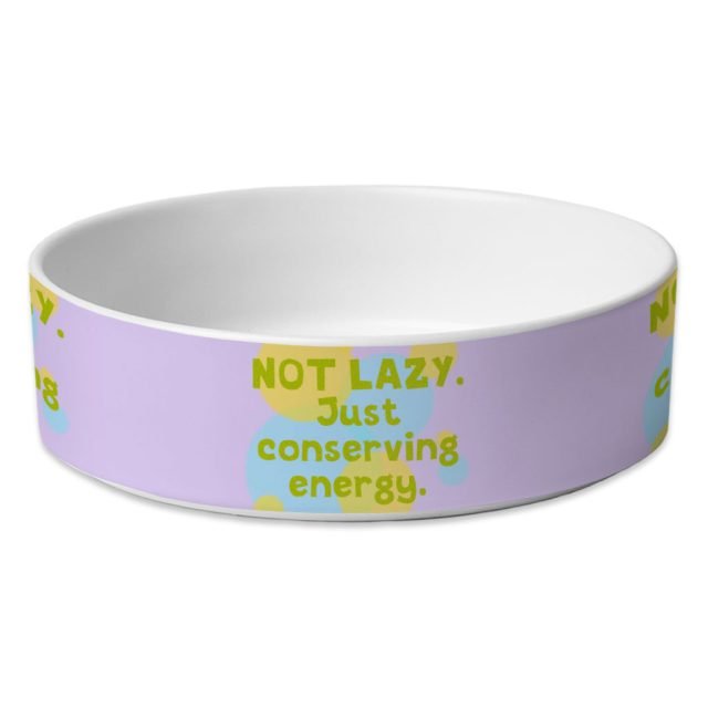 I Am Not Lazy Pet Bowl - Quote Dog Bowl - Themed Pet Food Bowl