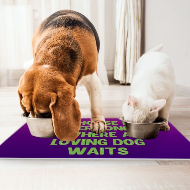 Dog Quote Pet Food Mat - Cute Anti-Slip Pet Bowl Mat - Creative Pet Feeding Mat - Image 4