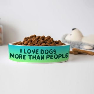 I Love Dogs Pet Bowl - Printed Dog Bowl - Quotes Pet Food Bowl - Image 4
