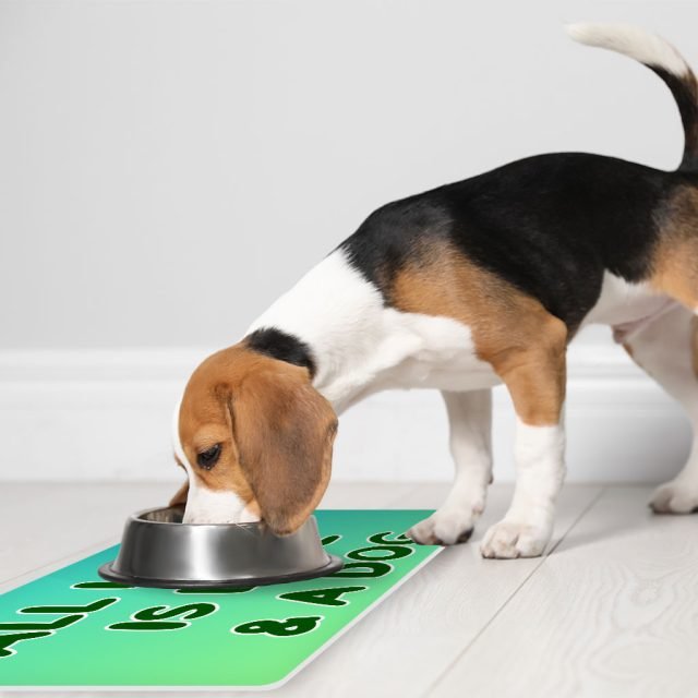 All I Need is Love and a Dog Pet Food Mat - Cute Anti-Slip Pet Bowl Mat - Graphic Pet Feeding Mat - Image 5