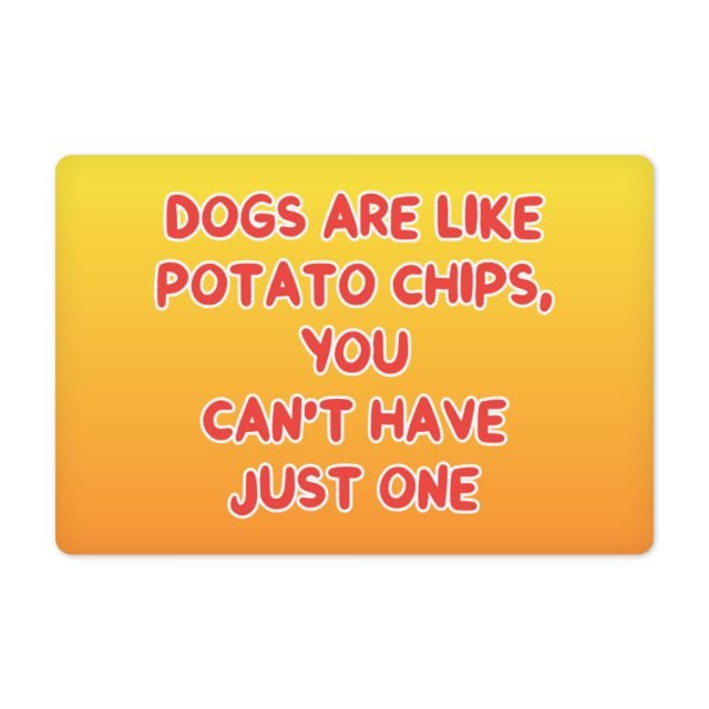 Dogs are Like Potato Chips Pet Food Mat - Funny Print Anti-Slip Pet Bowl Mat - Themed Pet Feeding Mat - Image 2