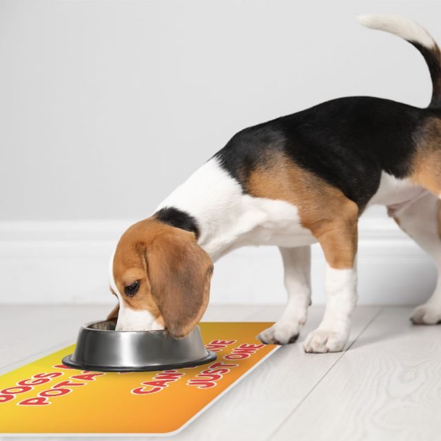 Dogs are Like Potato Chips Pet Food Mat - Funny Print Anti-Slip Pet Bowl Mat - Themed Pet Feeding Mat - Image 5
