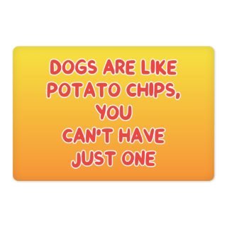 Dogs are Like Potato Chips Pet Food Mat - Funny Print Anti-Slip Pet Bowl Mat - Themed Pet Feeding Mat
