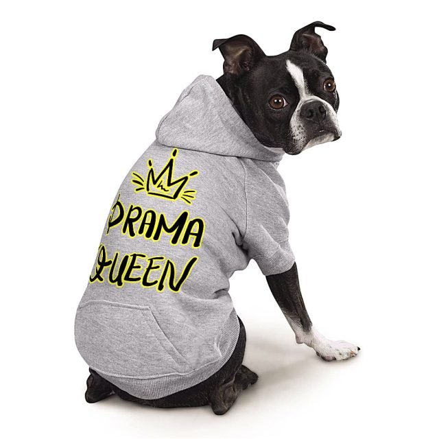 Drama Queen Dog Hoodie with Pocket - Funny Dog Coat - Themed Dog Clothing - Image 4