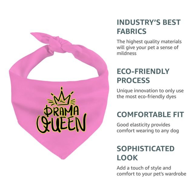 Drama Queen Pet Bandana - Funny Dog Bandana - Themed Pet Scarf - Image 8