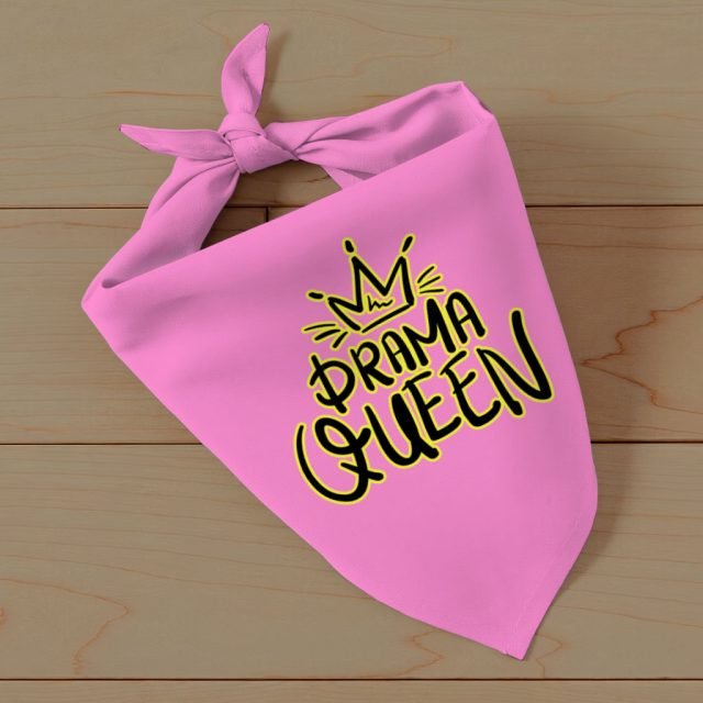 Drama Queen Pet Bandana - Funny Dog Bandana - Themed Pet Scarf - Image 3