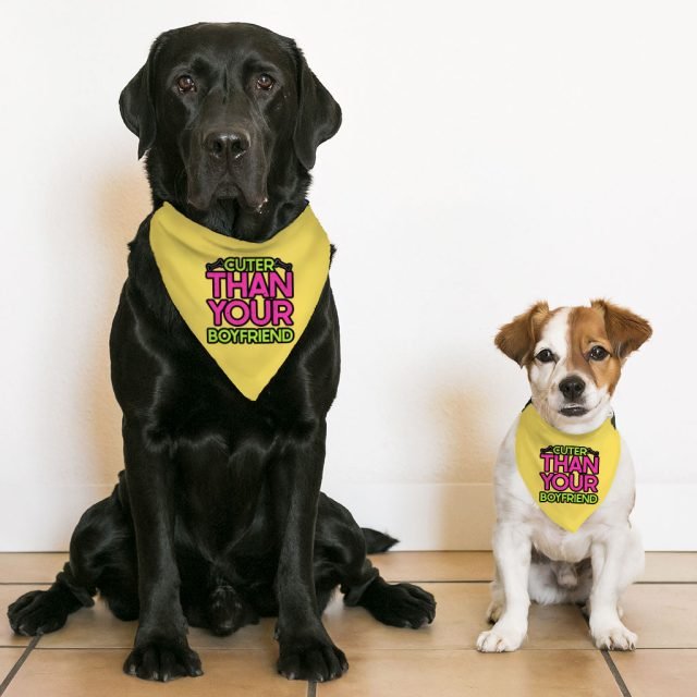 Cuter Than Your Boyfriend Pet Bandana Collar - Funny Scarf Collar - Colorful Dog Bandana - Image 5