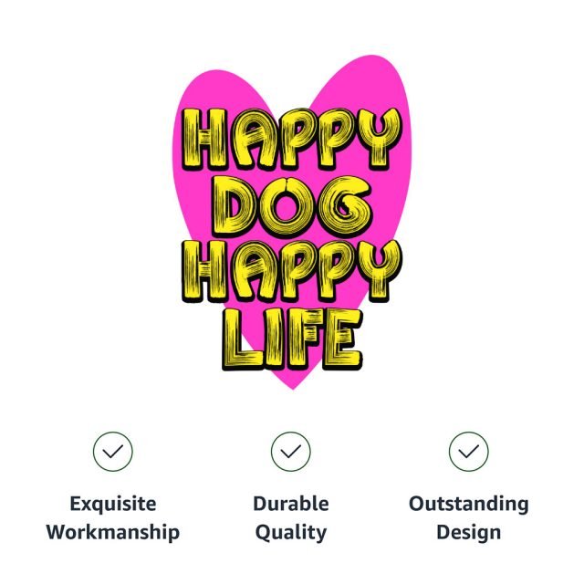 Happy Dog Happy Life Dog Hoodie with Pocket - Phrase Dog Coat - Art Print Dog Clothing - Image 8