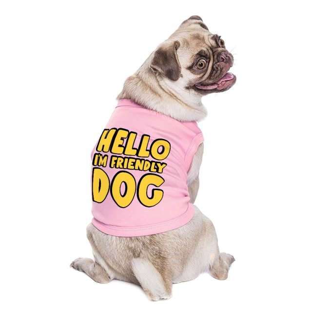 I'm Friendly Dog Dog Sleeveless Shirt - Themed Dog Shirt - Cute Dog Clothing - Image 4