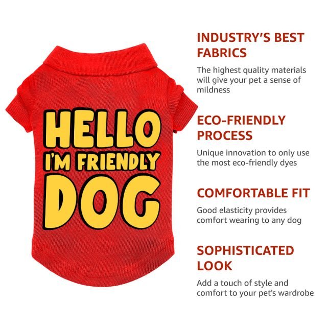 I'm Friendly Dog Dog Polo Shirt - Themed Dog T-Shirt - Cute Dog Clothing - Image 8
