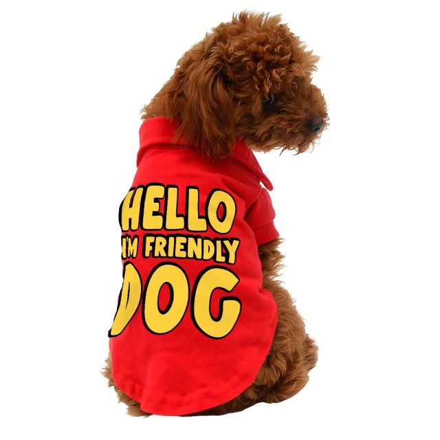 I'm Friendly Dog Dog Polo Shirt - Themed Dog T-Shirt - Cute Dog Clothing - Image 4