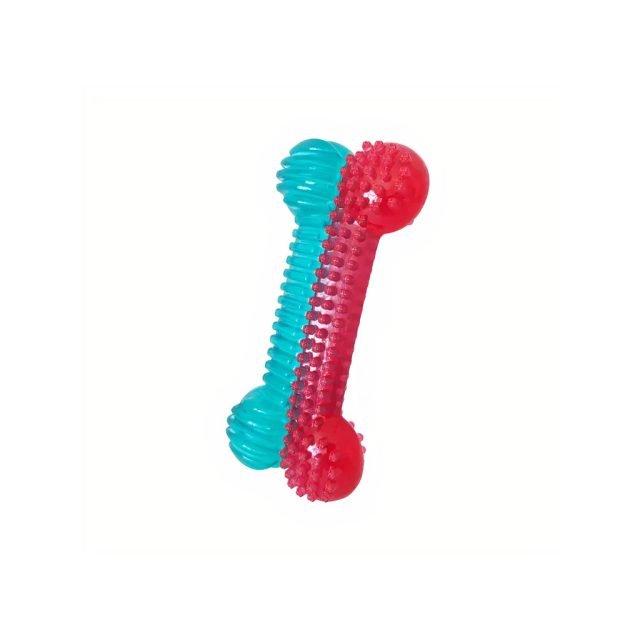 Dual Colored Rubber Bone Dog Chew Toy - Image 3