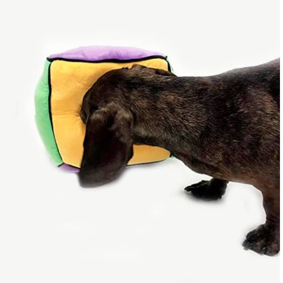 Mask Grou;oiuygfp Plush Find a Bone Cube Dog Toy