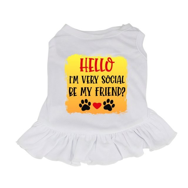 Friend Dog Sundress - Colorful Dog Dress Shirt - Printed Dog Clothing - Image 2